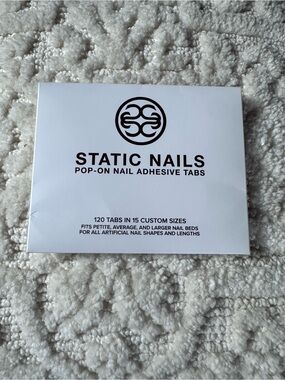 Static Nails Pop-On Nail Adhesive Tabs — White Pack